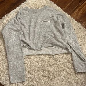 Gray Cropped Sweatshirt from Aerie